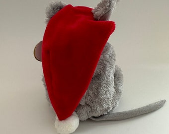Ty Beanie Baby “jinglemouse” the Grey Holiday Mouse Holding