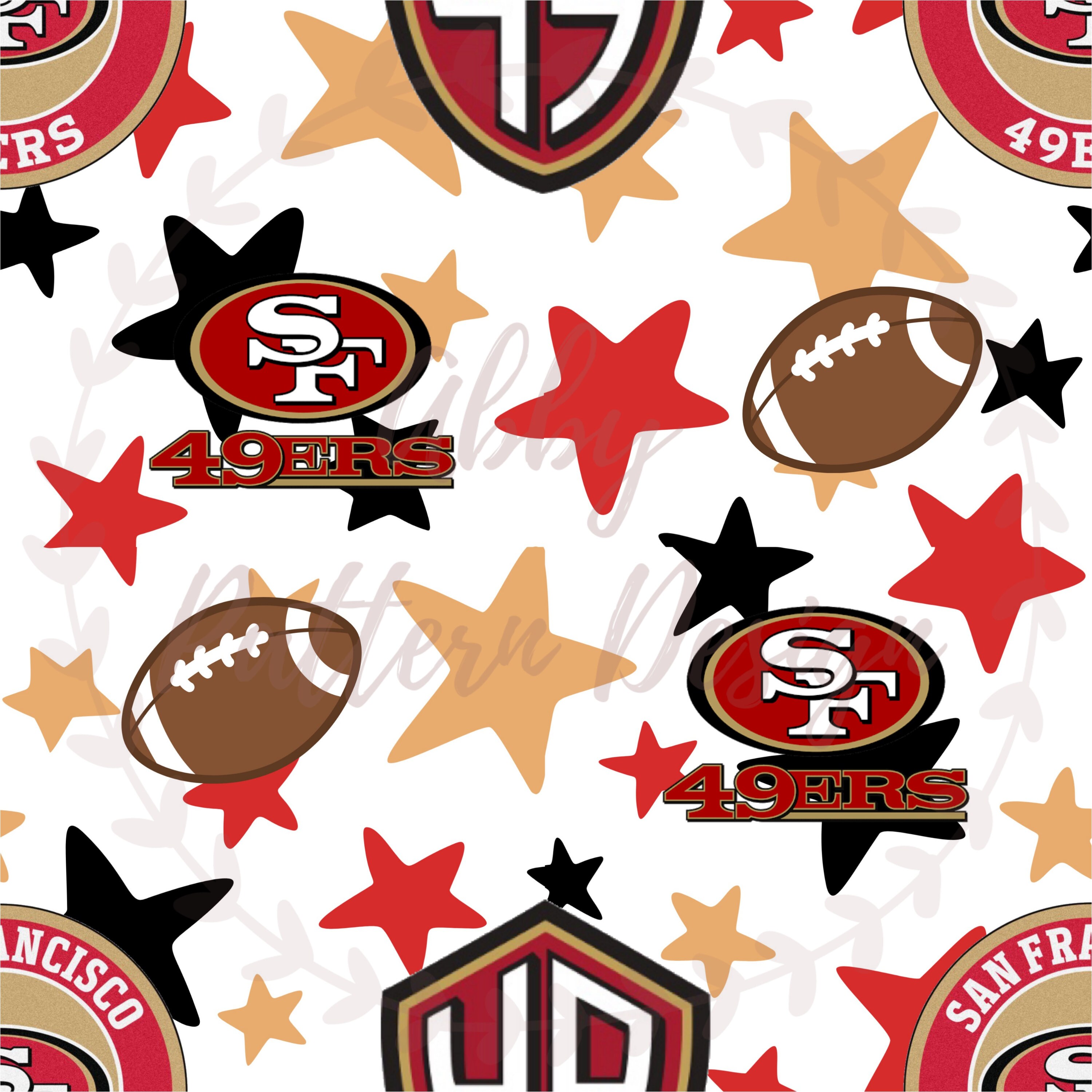 San Francisco 49ers Seamless Pattern Digital File Etsy