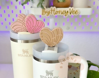 Concha Heart Straw toppers, Straw topper, Stanley  Straw toppers, Pan Dulce 3D Strawtoppers, Concha hearts, Straw Buddies, Mexican Conchas