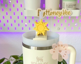 Rapunzel Sun Straw Topper | Disney-Inspired Straw Accessory for Stanley & Standard Straws | Tangled Sun Charm Topper | Princess Accessory
