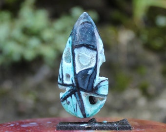 Blue Opal Wood coper rare cabochons