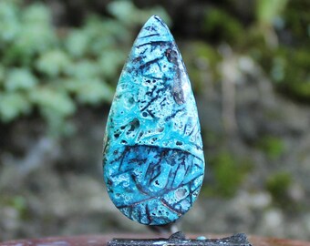 Blue Opal Wood coper rare cabochons