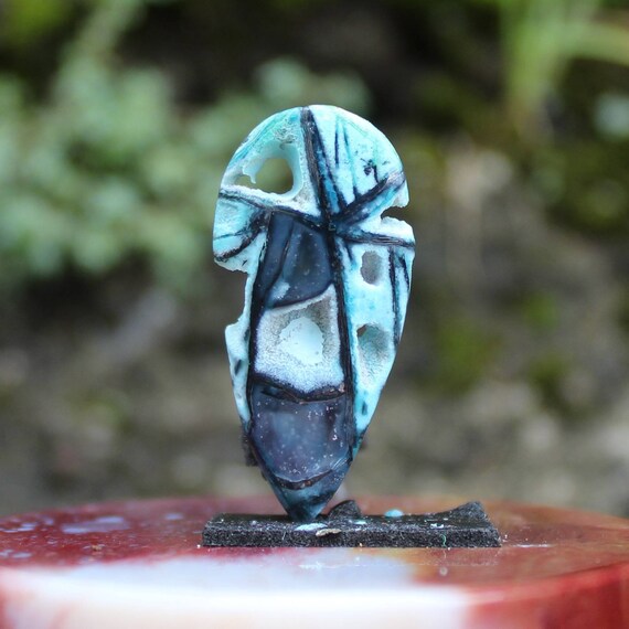 Blue Opal Wood coper rare cabochons
