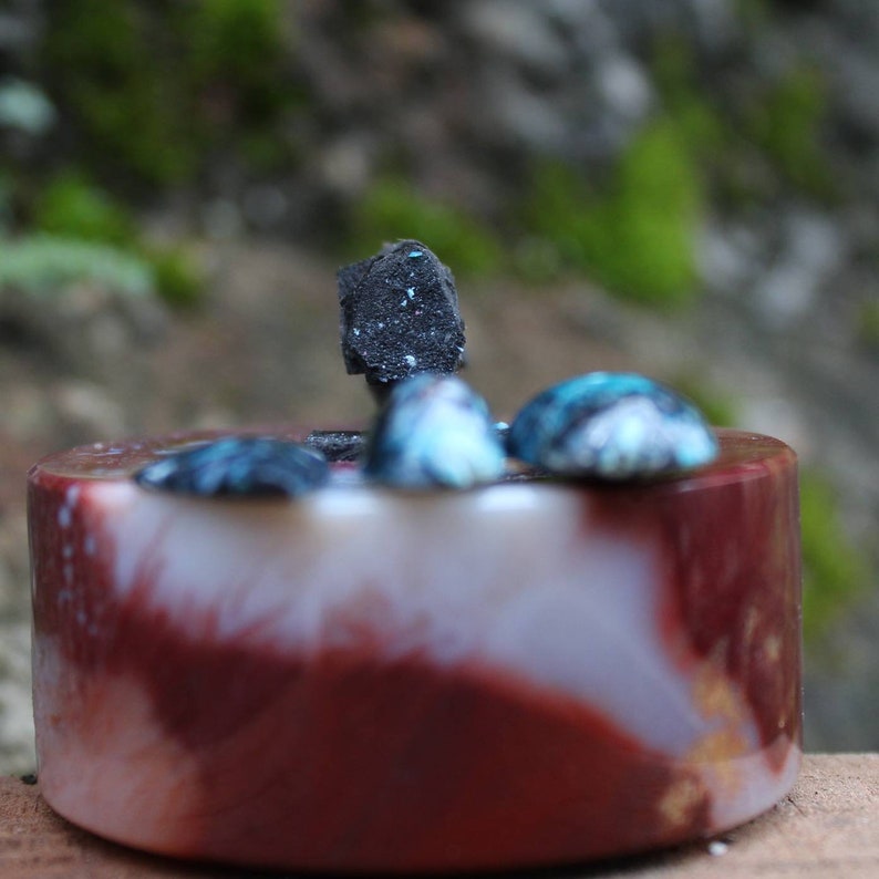 Blue Opal Wood coper rare cabochons