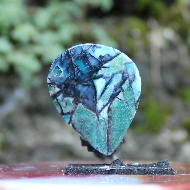 Blue Opal Wood coper rare cabochons