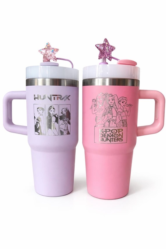 Huntrix K-pop Popstar Demon Hunter Tumbler – Laser Engraved Insulated Cup (400ml) Stanley style personalised