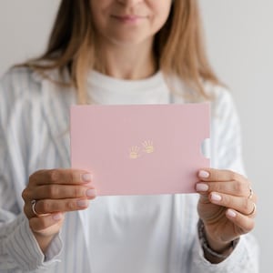 Enveloppe de rangement pour empreintes de main de bébé | Kit d'empreintes de mains DIY | Idée cadeau grossesse et nouveau-né