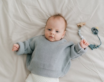 Newborn Coming Home Outfit, Baby Knit Set 0-3 months. Gender Neutral Photography Props