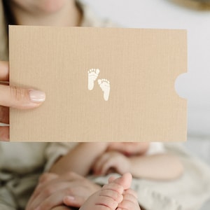Enveloppe empreinte de main et d'empreinte de bébé - Idée cadeau femme enceinte, échographie bébé
