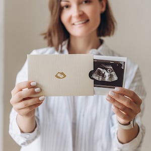 Enveloppe d'échographie pour faire-part de grossesse pour dire que je suis enceinte ! | Carte échographique pour faire-part de bébé au mari, aux parents, à la famille et aux amis