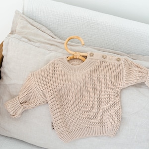 Newborn Take Home Outfit 25% OFF: 3 PCS SET | Knit Chunky Sweater, Crochet Booties and Knit Bloomers. Gender Neutral Outfit