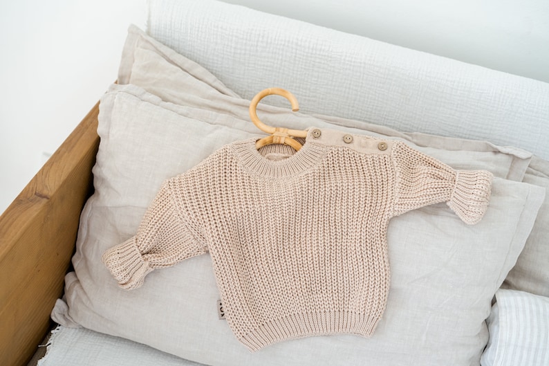 Newborn Take Home Outfit 25% OFF: 3 PCS SET | Knit Chunky Sweater, Crochet Booties and Knit Bloomers. Gender Neutral Outfit