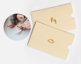 Baby Shower Gift Idea - Baby Footprint and Ultrasound Photo Envelope Set