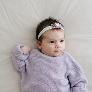 Newborn Knit Outfit. Baby Girl Sweater and Socks 0-3 months