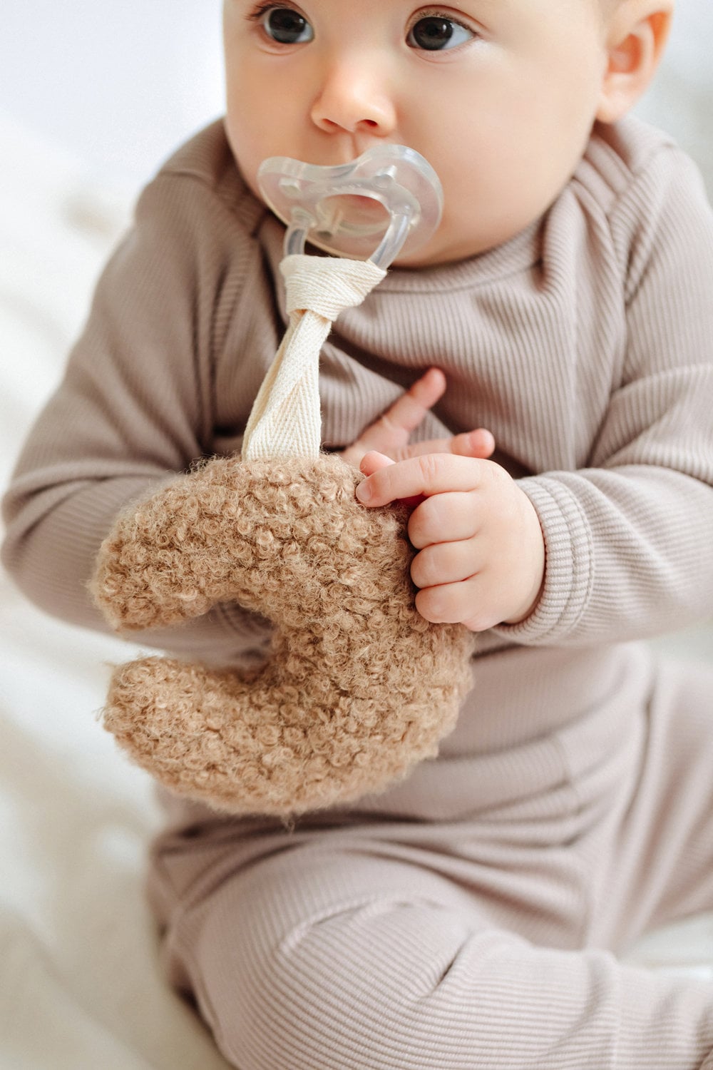 Baby Pacifier Clip, Moon Pacifier Holder, New Baby Gift, Pregnancy Gift Idea