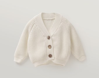 Newborn Coming Home Outfit 0-3 months | Baby Knit Sweater Cardigan, Gender Neutral Gift Idea