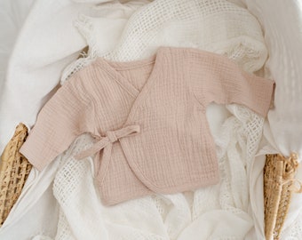 Baby Kimono Muslin Baby Set, Baby Shower Gift,  Muslin Shirt and Pants