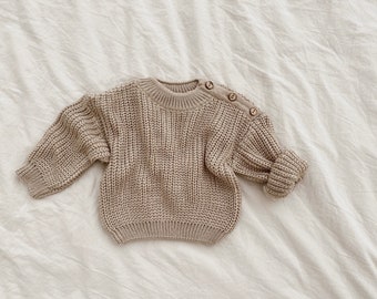 Newborn Coming Home Outfit, Baby Knit Sweater 0-3 months, Gender Neutral Photography Props