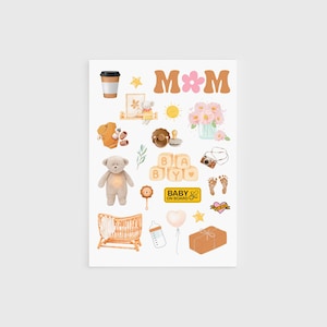 Stickers bébé scrapbooking | Idée cadeau maman, autocollants de journal, autocollants d'étapes, autocollants d'agenda
