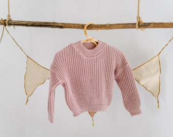 Suéter de algodón para bebés y niños pequeños / Suéter extragrande de punto neutro de género / Accesorios de fotografía para niños