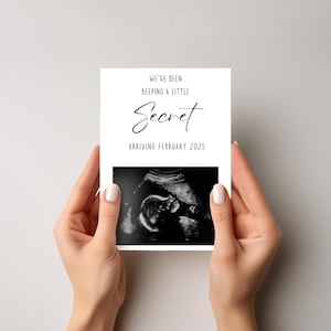 Baby-Ultraschall-Ankündigungskarte für Familie und Eltern | Wir Erwarten Baby | Schwangerschaft enthüllen druckbare Karte