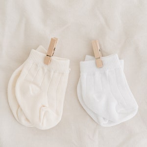 Newborn Socks. Cotton Baby Socks. Gender Neutral Baby Socks 2 pcs SET