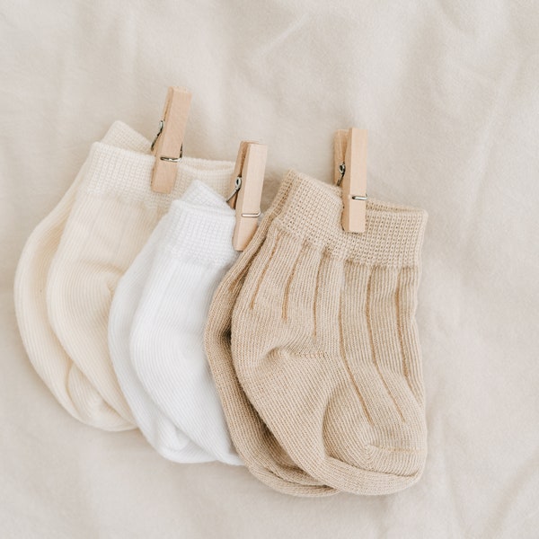 Newborn Socks. Cotton Baby Socks. Gender Neutral Baby Socks