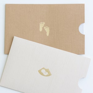Ensemble d'enveloppes de rangement pour photos échographiques et d'empreintes de bébé. Idée cadeau grossesse et nouveau-né