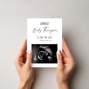 Faire-part d'échographie de bébé à la famille et aux parents | Nous attendons un bébé | Carte imprimable "Révélations de grossesse"