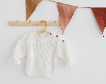 Newborn Sweater Oversized, Baby Knit Sweater, Baby First Outfit, Baby Shower Gift Idea