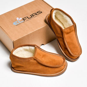 Barefoot Slippers Tobacco Slippers Unisex Slippers Leather Slippers Indoor Boots Sheepskin Slippers