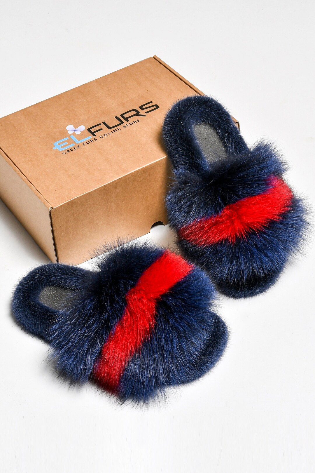 womens fur sliders