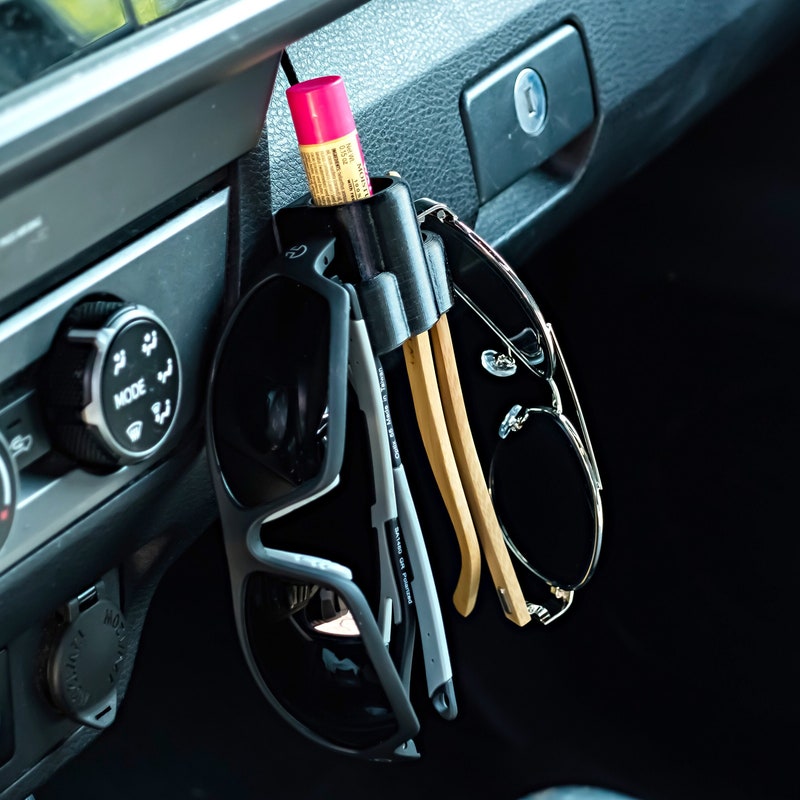 Personalized Car Chapstick and Sunglasses Holder, Lip Balm Holder, Gift for Her, Custom Chapstick Holder, Eyeglasses Holder, Car Accessories