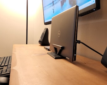 Adjustable Vertical Laptop Stand, 3D Printed, Space Saving