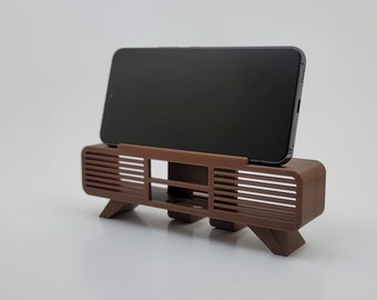 Soporte para teléfono celular, organizador de escritorio, accesorios de oficina, decoración de oficina, organización del hogar, estilo moderno de mediados de siglo.