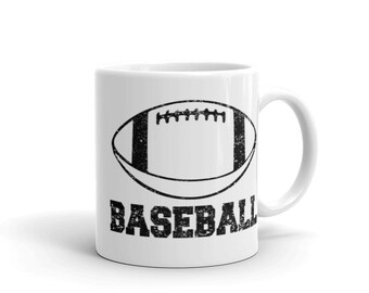 Divertido café taza béisbol con parodia de fútbol