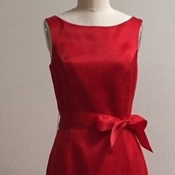 Classic red gown, silk organza, red gown with jacket, size 8