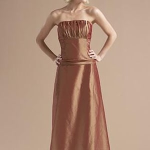 Autumn brown gown for fall, siena brown gown, terracotta dress, reddish brown gown, strapless gown for fall, burnt orange gown, A-line gown