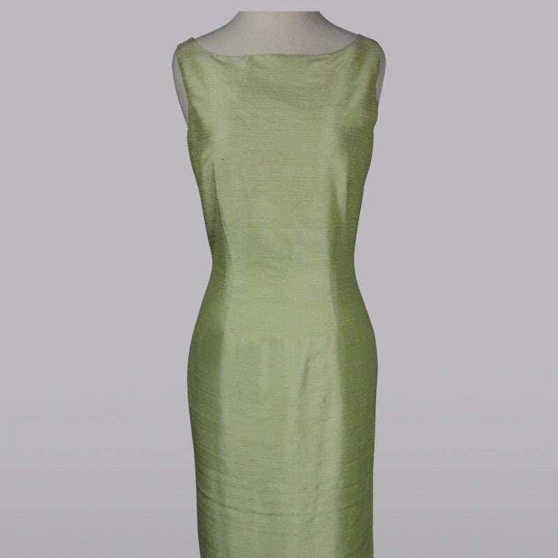 Green Dress with Silk Collar main image 1