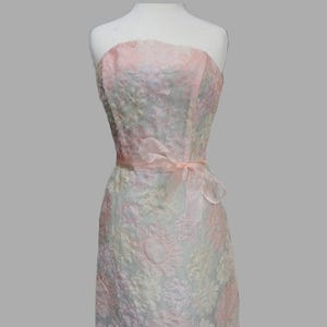 Mauve pink strapless dress, light pink dress, size 8 strapless A-line dress, dress for wedding, bridal shower dress, dusty pink dress