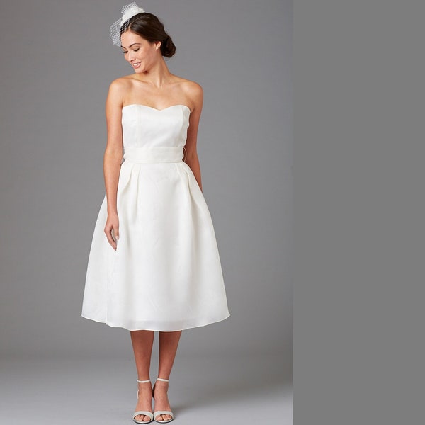 Tea Length White Dress Etsy