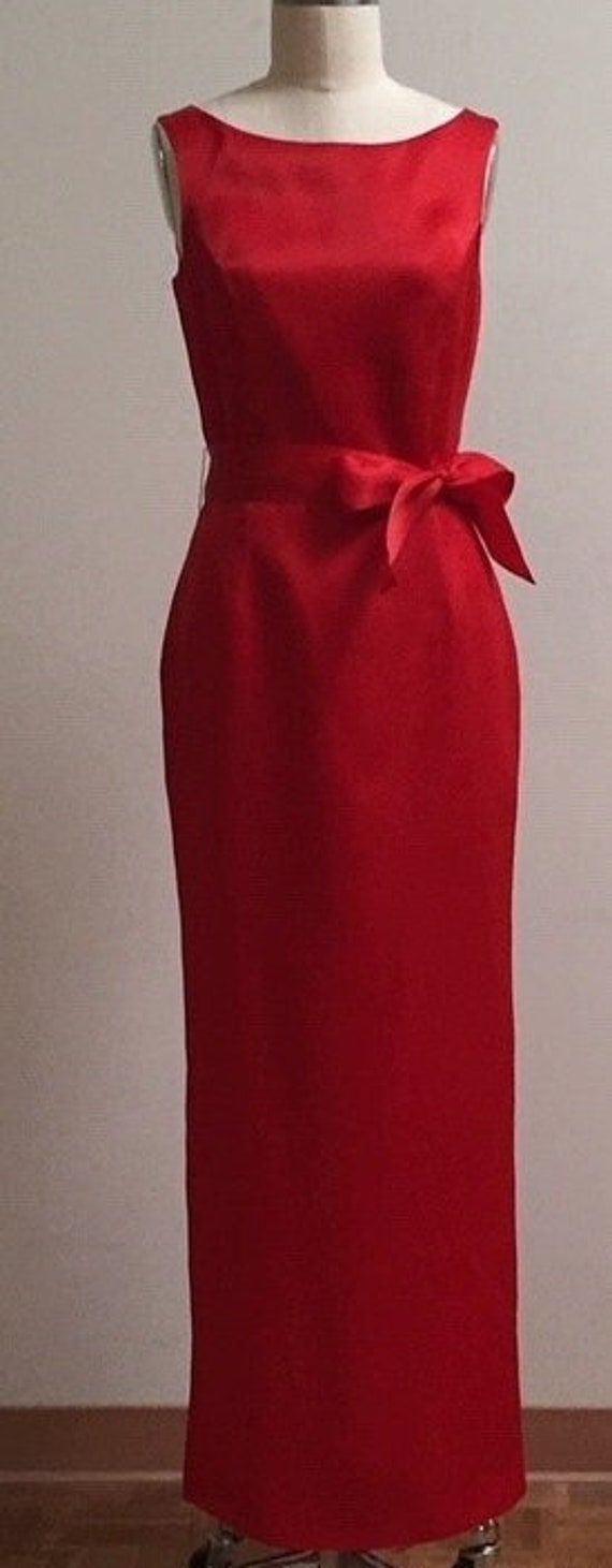 Classic red gown, silk organza, red gown with jack