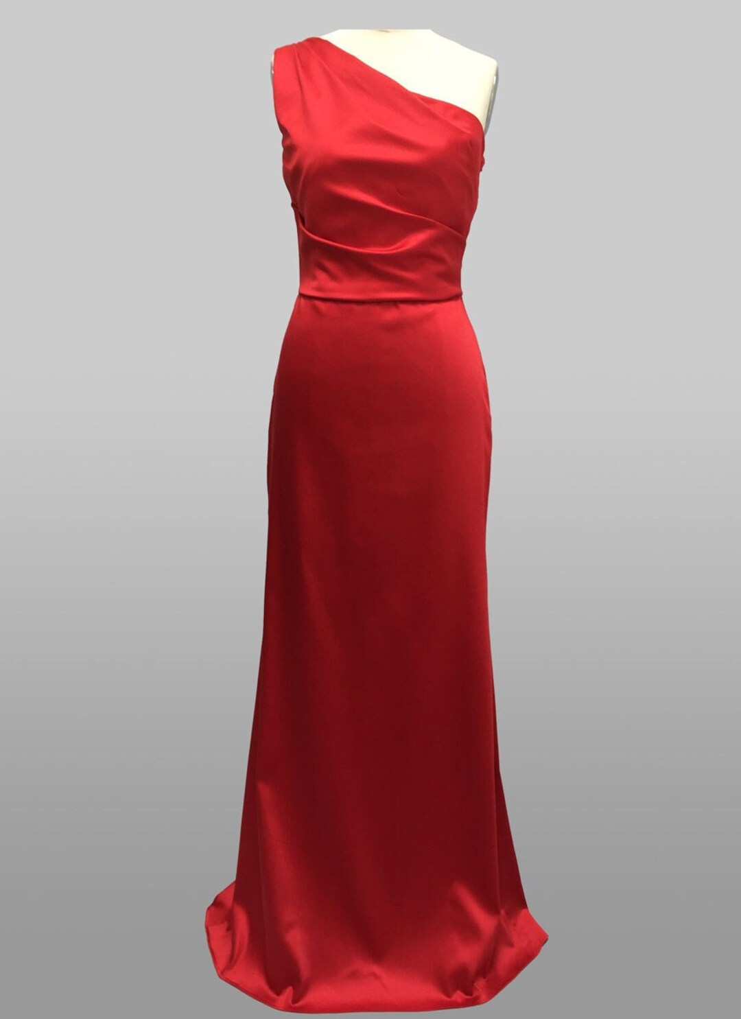 Regal Ball Gown Off-The-Shoulder Scarlet Red Satin Gown main image 0