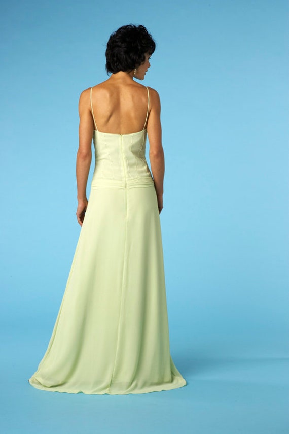 Strapless Chiffon Full Length Gowns Green