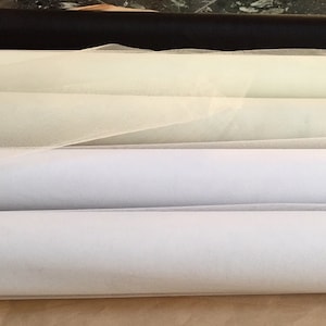 Heavy Netting, Black, Ivory, White, Siri Fabric; cut per yards ordered