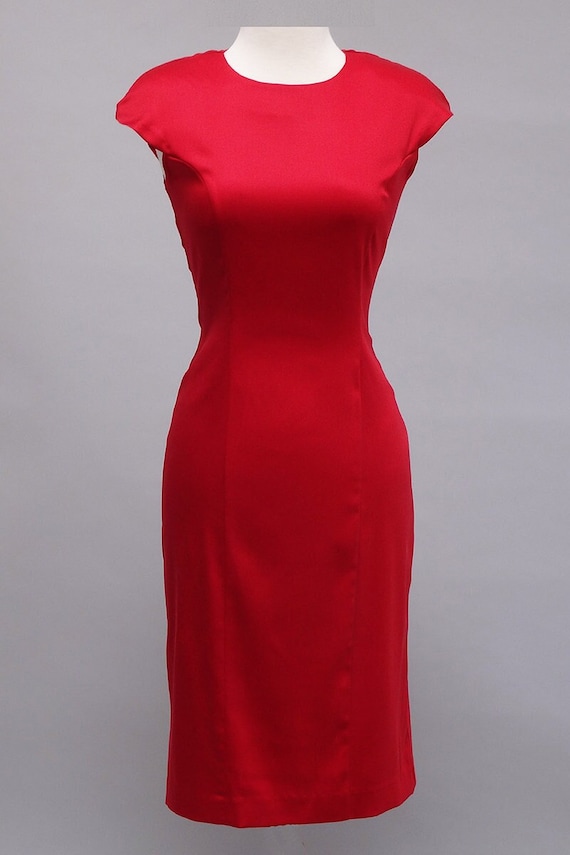 bright red bodycon dress Sophia Red Off The Shoulder Dress main image 1