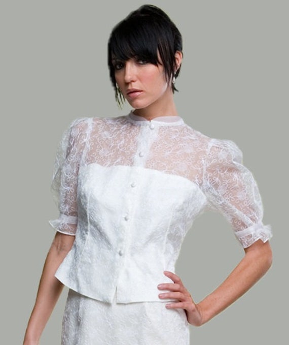 Sheer Embroidery Blouse トゥデイフル アイボリー （Sheer