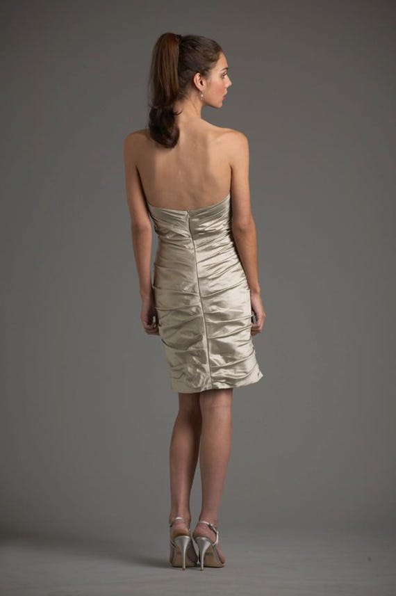 Fitted Strapless Dress, Champagne Silk, Special Occasion Dress, Sexy Strapless  Dress, - Etsy