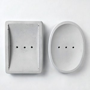 Concrete soap dish Soap holder with drain Minimalist soap dish image 1