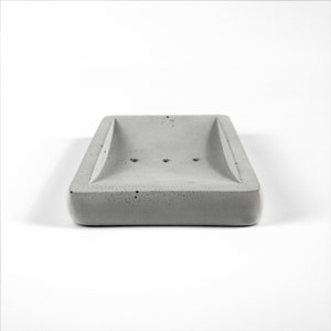 Concrete soap dish Soap holder with drain Minimalist soap dish image 4